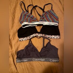 Calvin Klein bundle of 3 bralettes